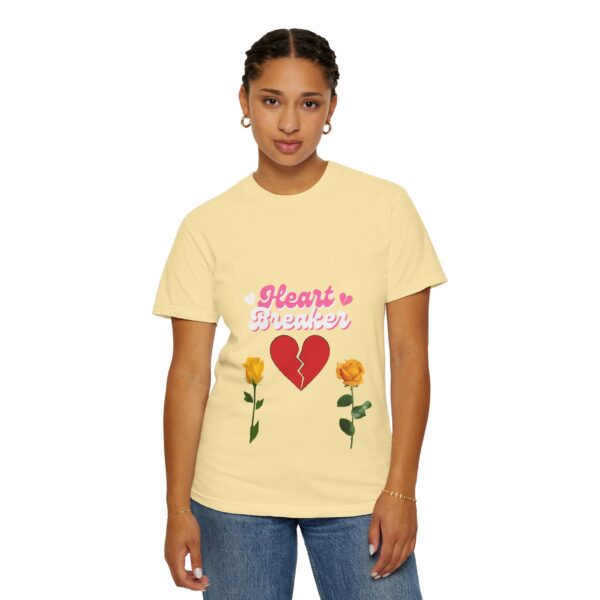Heartbreaker Unisex Garment-Dyed T-Shirt with Floral Design - Image 6