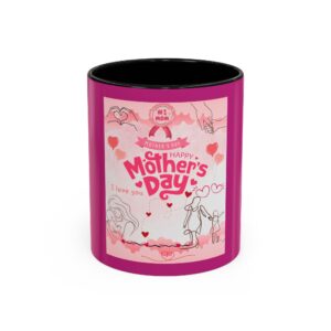 #1 Mom Happy Mother's Day Accent Coffee Mug - Perfect Gift for Moms
