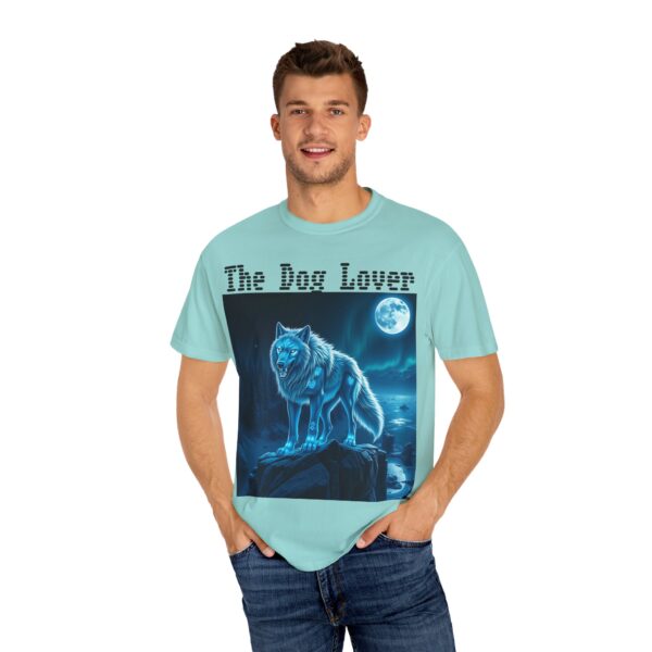Unisex Dog Lover Garment-Dyed T-Shirt – Nighttime Wolf Design - Image 31