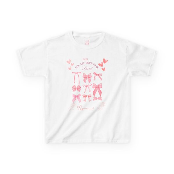 Girls' Love and Bows Heavy Cotton Tee - Cute, Comfortable Kids T-Shirt - Image 10