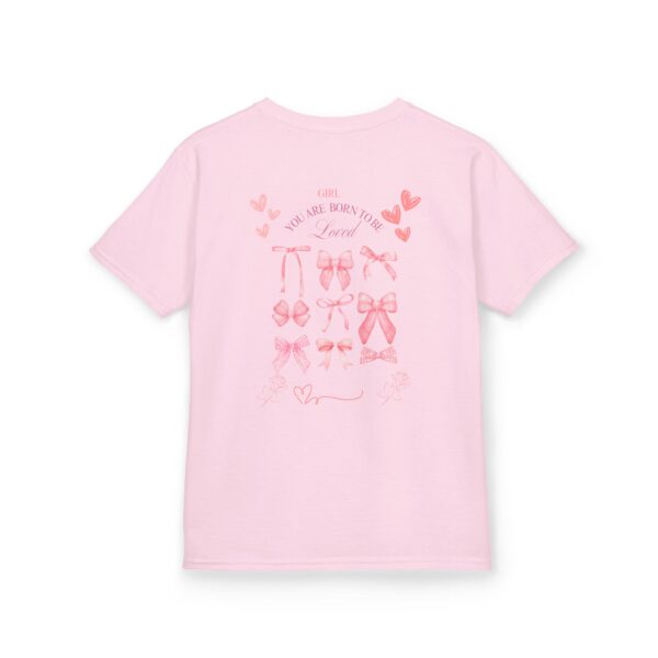 Girls' Love and Bows Heavy Cotton Tee - Cute, Comfortable Kids T-Shirt - Image 5