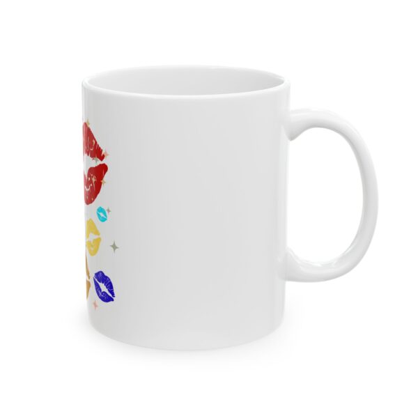 Colorful Kiss Print Ceramic Mug - Perfect Gift for Lovers and Friends - Image 4