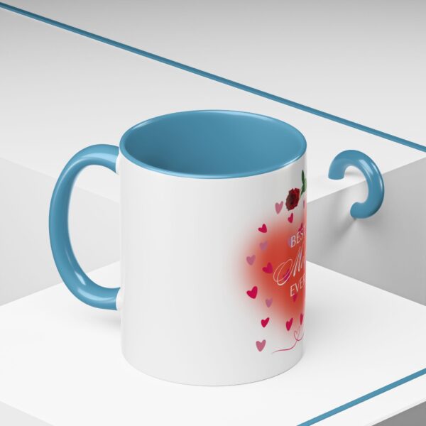 Best Mom Ever Accent Coffee Mug - Heart & Rose Design - Image 46