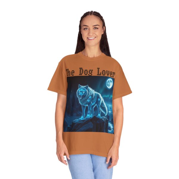 Unisex Dog Lover Garment-Dyed T-Shirt – Nighttime Wolf Design - Image 14