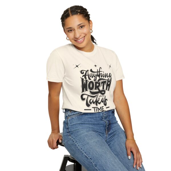 Beach Vibes Motivational T-Shirt - "Anything Worth Having Takes Time" - Image 26