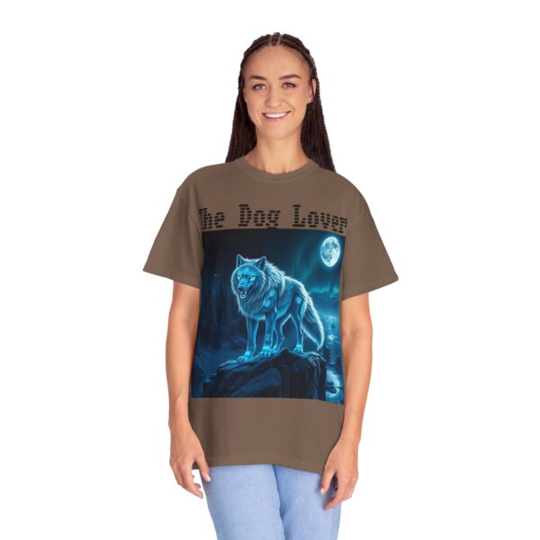 Unisex Dog Lover Garment-Dyed T-Shirt – Nighttime Wolf Design - Image 23