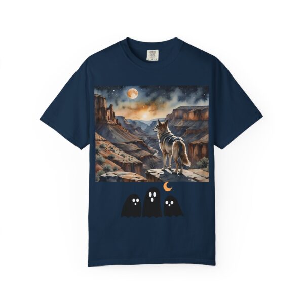 Mystical Wolf & Ghosts Unisex Garment-Dyed T-Shirt - Image 2