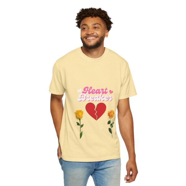 Heartbreaker Unisex Garment-Dyed T-Shirt with Floral Design - Image 8