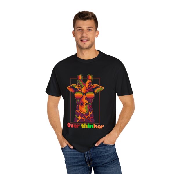 Overthinker Giraffe Unisex Garment-Dyed T-shirt | Fun & Quirky Graphic Tee - Image 5