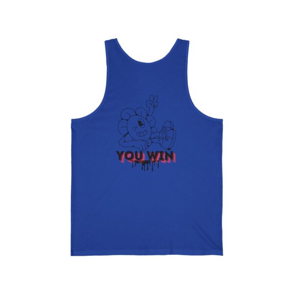 You Win Unisex Jersey Tank - Fun Floral Graphic Tee for Gamers & Celebration - Image 6