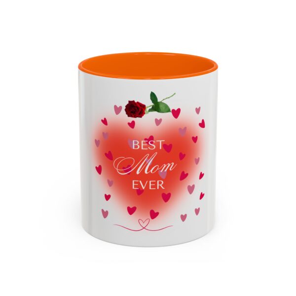 Best Mom Ever Accent Coffee Mug - Heart & Rose Design - Image 51