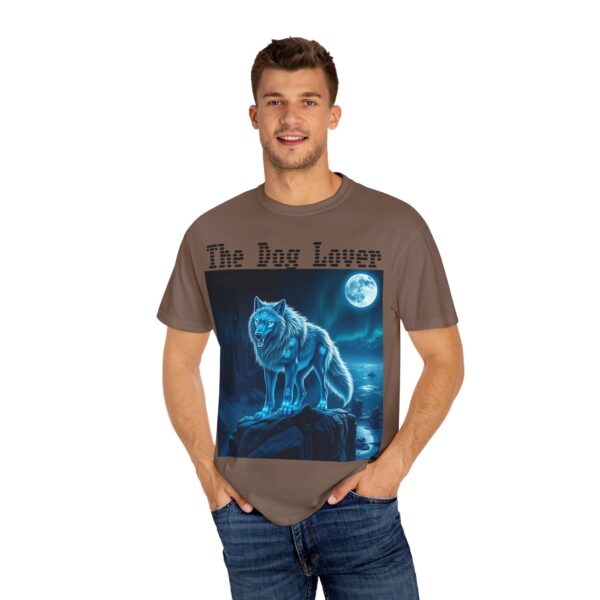 Unisex Dog Lover Garment-Dyed T-Shirt – Nighttime Wolf Design - Image 22