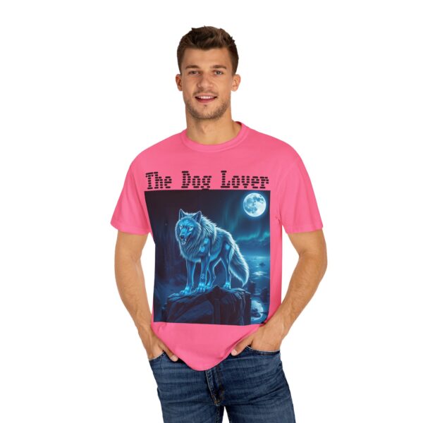Unisex Dog Lover Garment-Dyed T-Shirt – Nighttime Wolf Design - Image 58