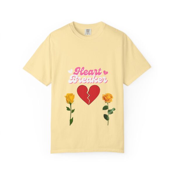 Heartbreaker Unisex Garment-Dyed T-Shirt with Floral Design - Image 2