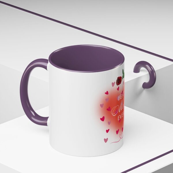 Best Mom Ever Accent Coffee Mug - Heart & Rose Design - Image 62