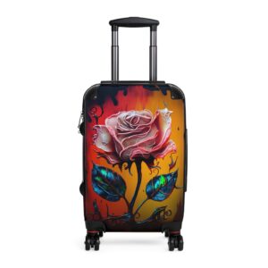 Vibrant Rose Design Suitcase - Stylish Travel Luggage for Adventurers