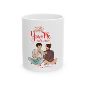 You & Me Together Forever Ceramic Mug - Perfect Heartfelt Gift for Couples