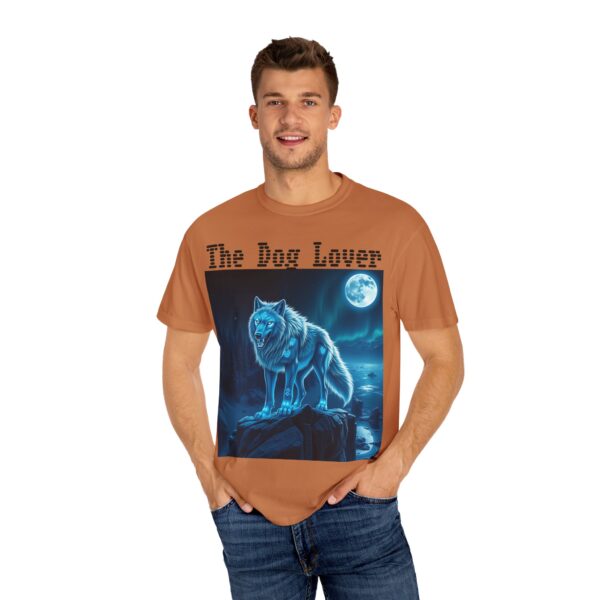 Unisex Dog Lover Garment-Dyed T-Shirt – Nighttime Wolf Design - Image 13