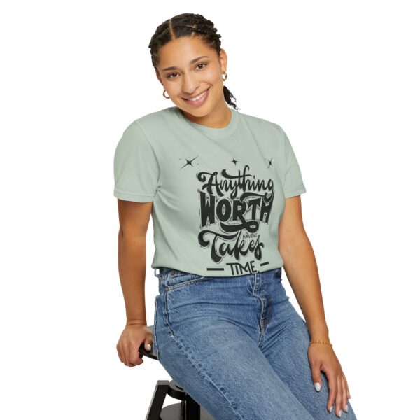 Beach Vibes Motivational T-Shirt - "Anything Worth Having Takes Time" - Image 44