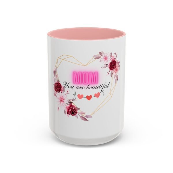 Mom Heart Accent Coffee Mug - Beautiful Floral Design - Image 33