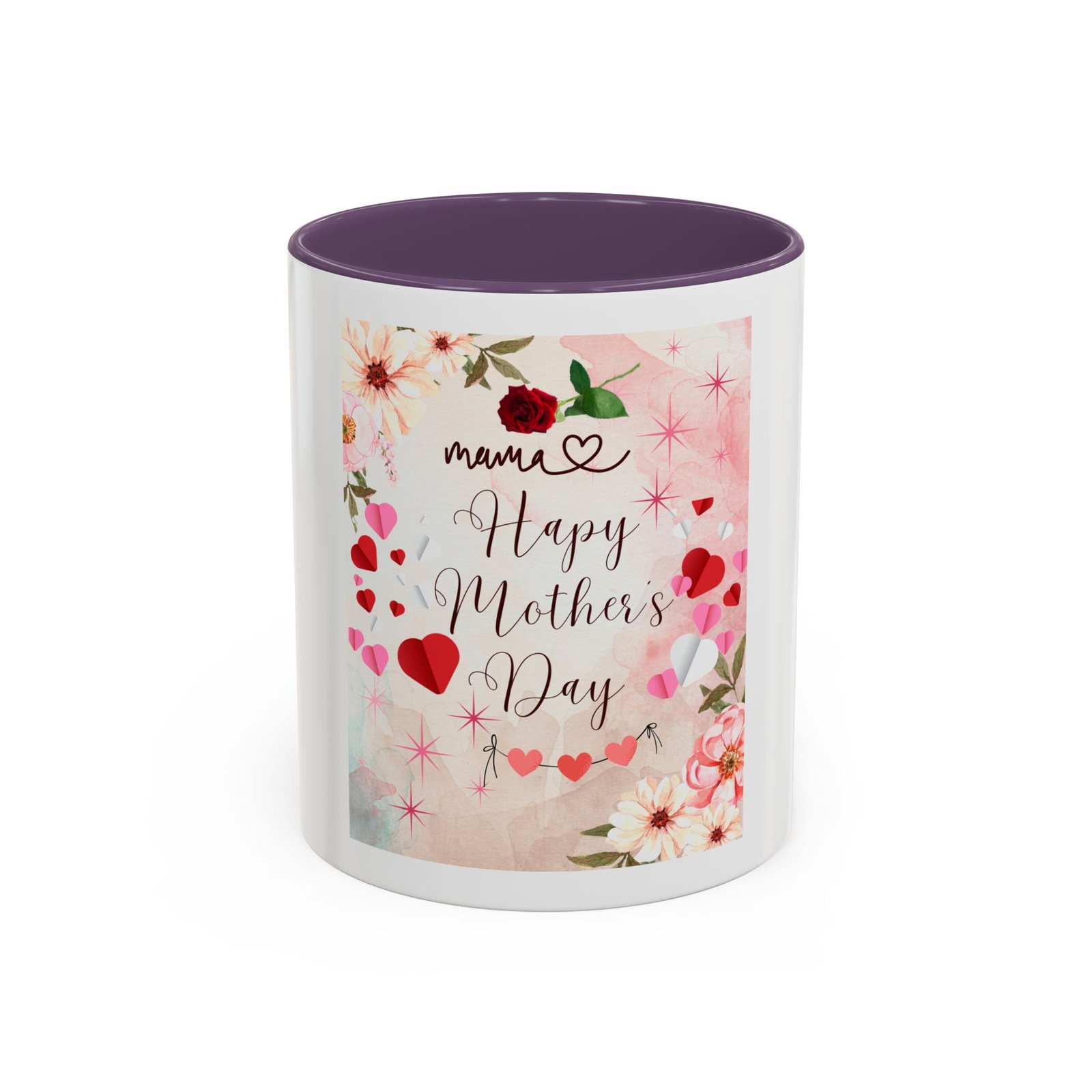 Happy Mother's Day Accent Coffee Mug - Floral Design, 11 & 15oz - Image 45