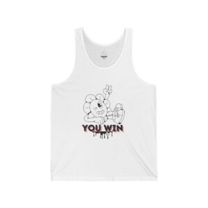 You Win Unisex Jersey Tank - Fun Floral Graphic Tee for Gamers & Celebration