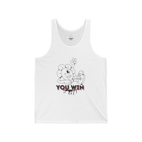 You Win Unisex Jersey Tank - Fun Floral Graphic Tee for Gamers & Celebration