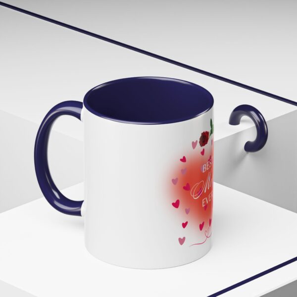 Best Mom Ever Accent Coffee Mug - Heart & Rose Design - Image 18
