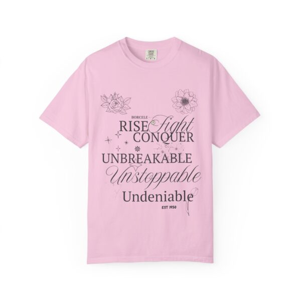 Unisex Inspirational T-Shirt - Rise Fight Conquer Unbreakable Undeniable - Image 17