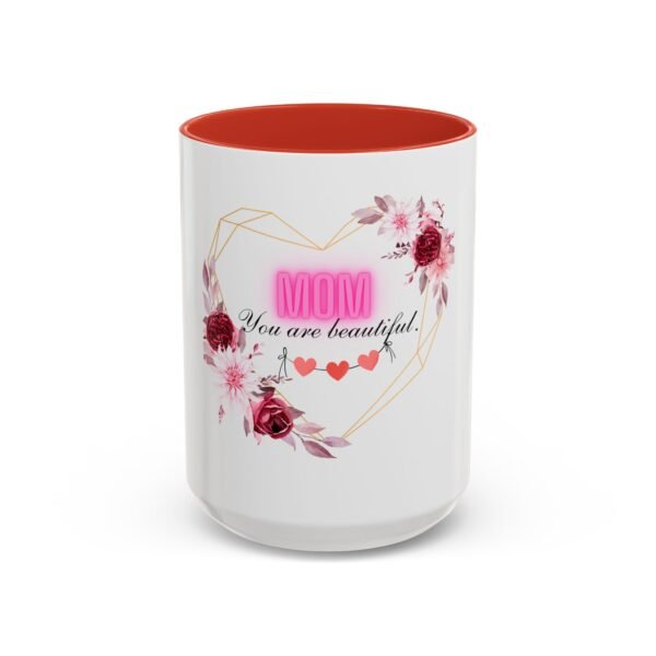 Mom Heart Accent Coffee Mug - Beautiful Floral Design - Image 37