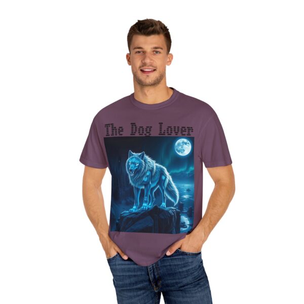 Unisex Dog Lover Garment-Dyed T-Shirt – Nighttime Wolf Design - Image 67