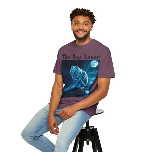 Unisex Dog Lover Garment-Dyed T-Shirt – Nighttime Wolf Design - Image 72