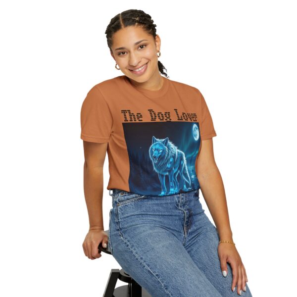 Unisex Dog Lover Garment-Dyed T-Shirt – Nighttime Wolf Design - Image 17