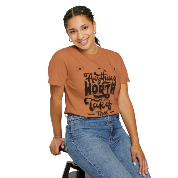 Beach Vibes Motivational T-Shirt - "Anything Worth Having Takes Time" - Image 35