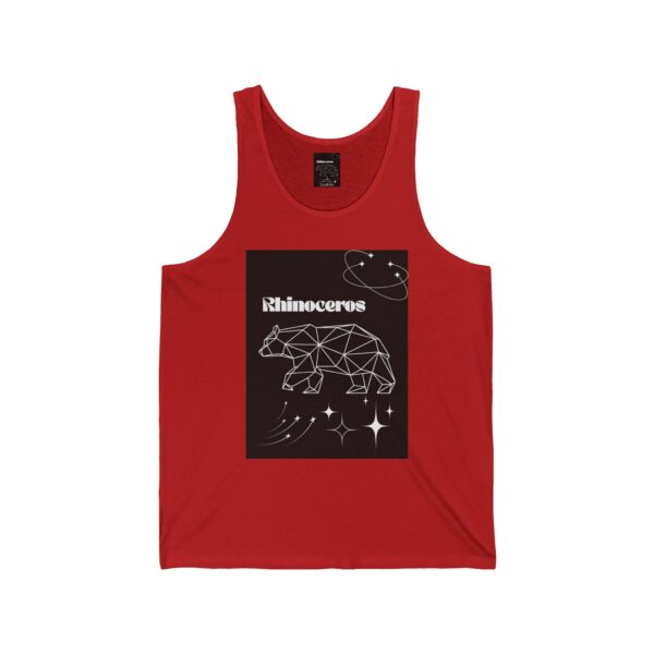 Cosmic Rhinoceros Unisex Jersey Tank - Celestial Animal Graphic Tee - Image 5