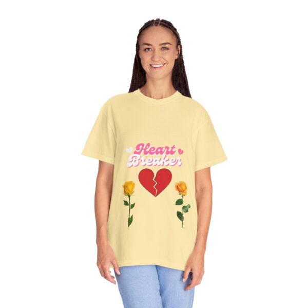 Heartbreaker Unisex Garment-Dyed T-Shirt with Floral Design