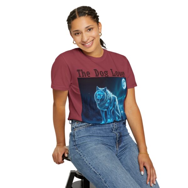 Unisex Dog Lover Garment-Dyed T-Shirt – Nighttime Wolf Design - Image 80