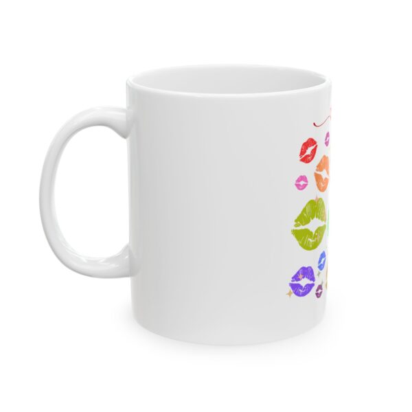Colorful Kiss Print Ceramic Mug - Perfect Gift for Lovers and Friends - Image 3