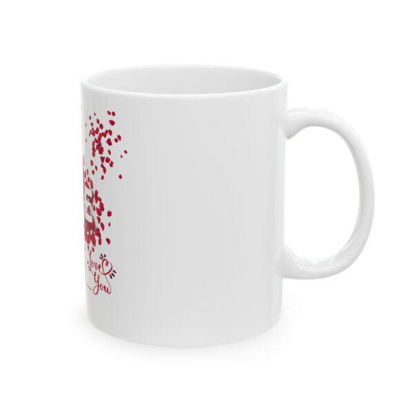 Love You Floral Ceramic Mug - Heart Design for Valentine's Day - Image 4