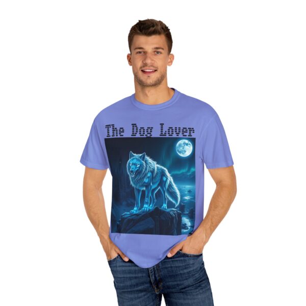 Unisex Dog Lover Garment-Dyed T-Shirt – Nighttime Wolf Design - Image 40