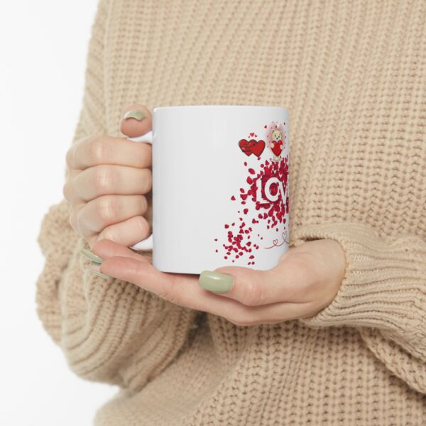 Love You Floral Ceramic Mug - Heart Design for Valentine's Day - Image 9