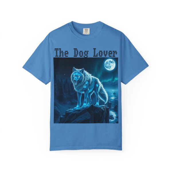 Unisex Dog Lover Garment-Dyed T-Shirt – Nighttime Wolf Design - Image 3