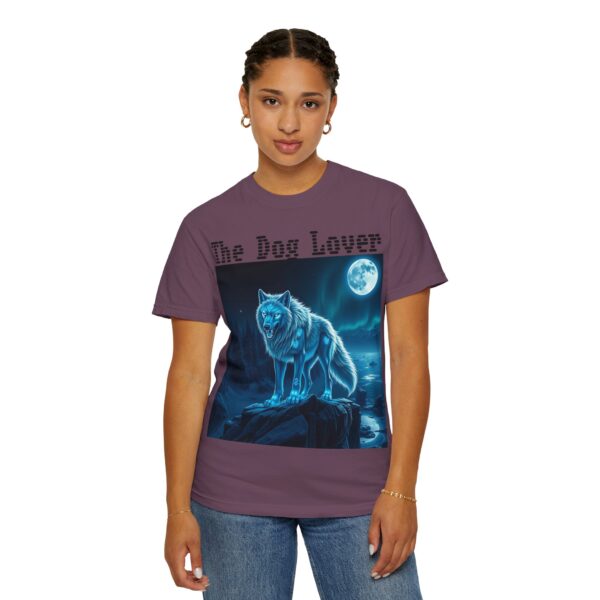 Unisex Dog Lover Garment-Dyed T-Shirt – Nighttime Wolf Design - Image 69