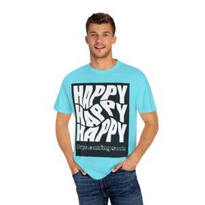 Unisex Happy Vibes T-Shirt - Garment-Dyed Apparel for Positive Days