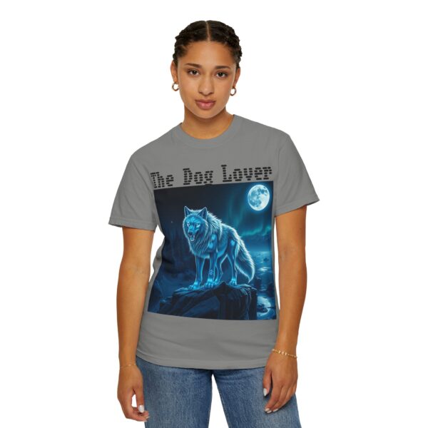 Unisex Dog Lover Garment-Dyed T-Shirt – Nighttime Wolf Design - Image 51