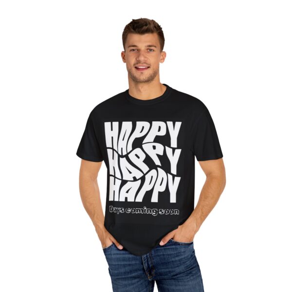 Unisex Happy Vibes T-Shirt - Garment-Dyed Apparel for Positive Days - Image 12