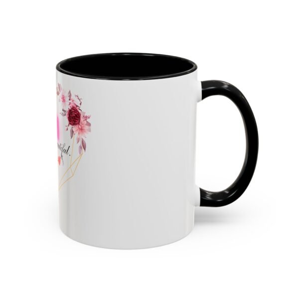 Mom Heart Accent Coffee Mug - Beautiful Floral Design - Image 2