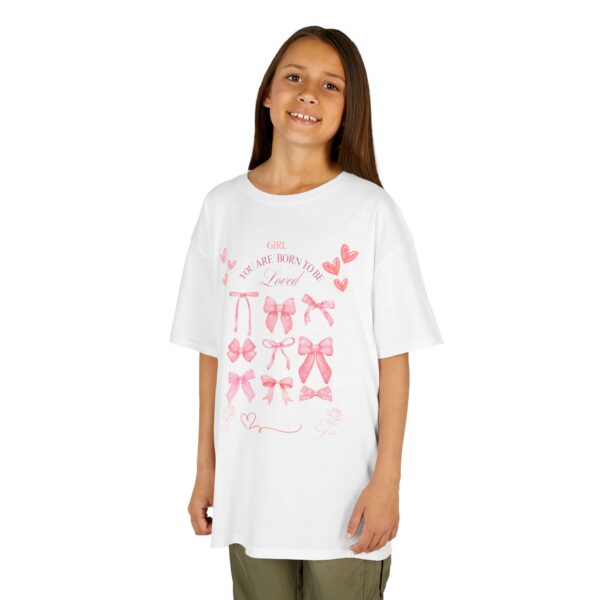 Girls' Love and Bows Heavy Cotton Tee - Cute, Comfortable Kids T-Shirt - Image 14