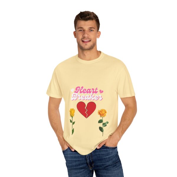 Heartbreaker Unisex Garment-Dyed T-Shirt with Floral Design - Image 5