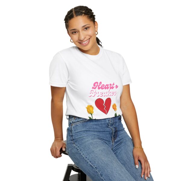 Heartbreaker Unisex Garment-Dyed T-Shirt with Floral Design - Image 16